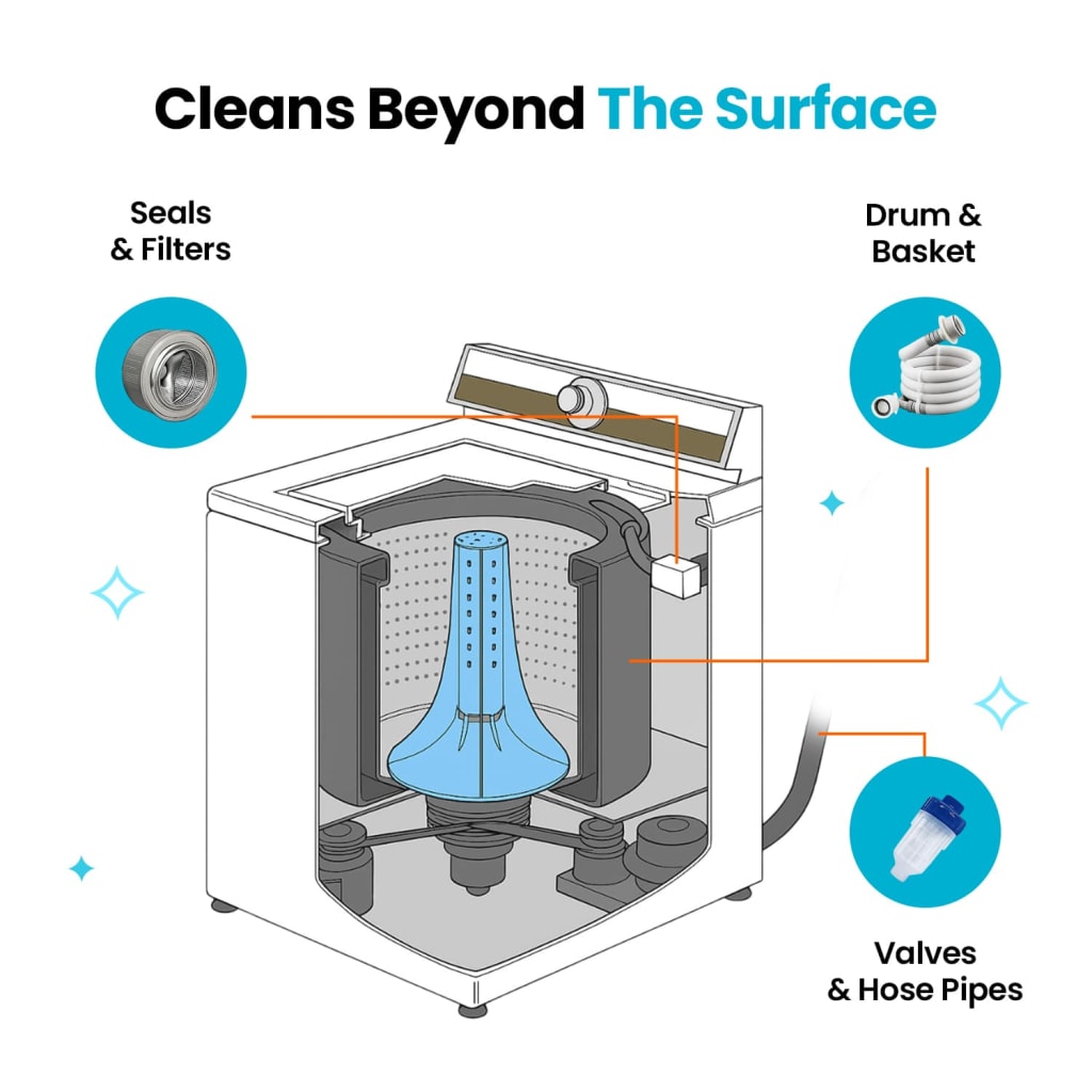 FreshCore washing machine cleaning